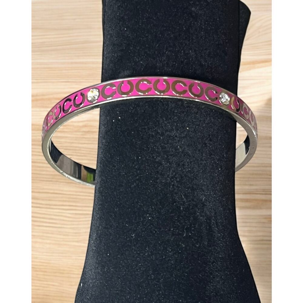Coach Signature Metal Enamel & Crystal Bangle